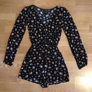 Floral long sleeve romper